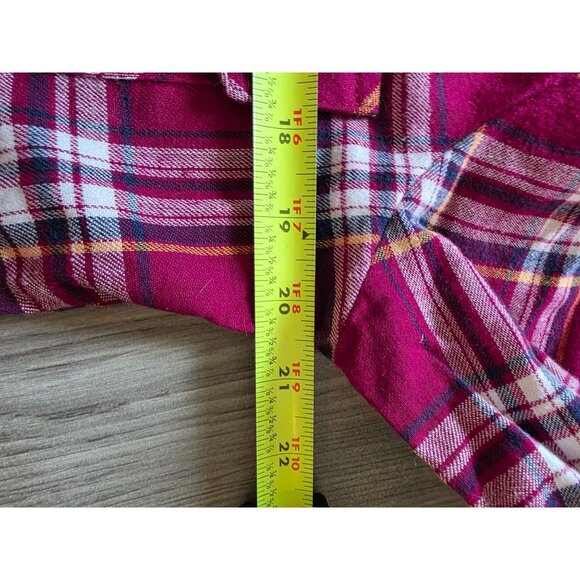 The Woolrich Woman Plaid Flannel Shirt L Red & White Checkered Button-Up - Picture 7 of 7